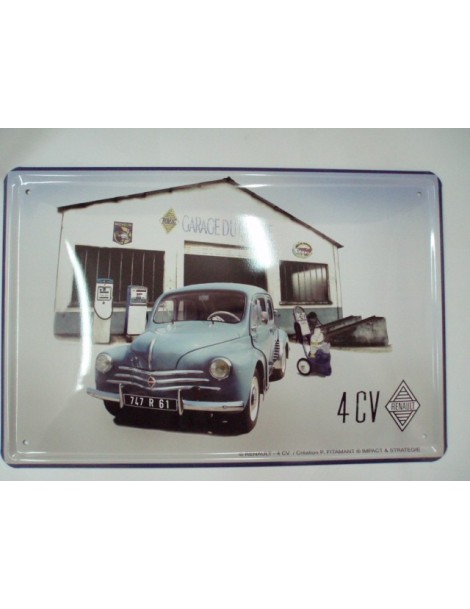 PLAQUE METAL RENAULT 4 CV