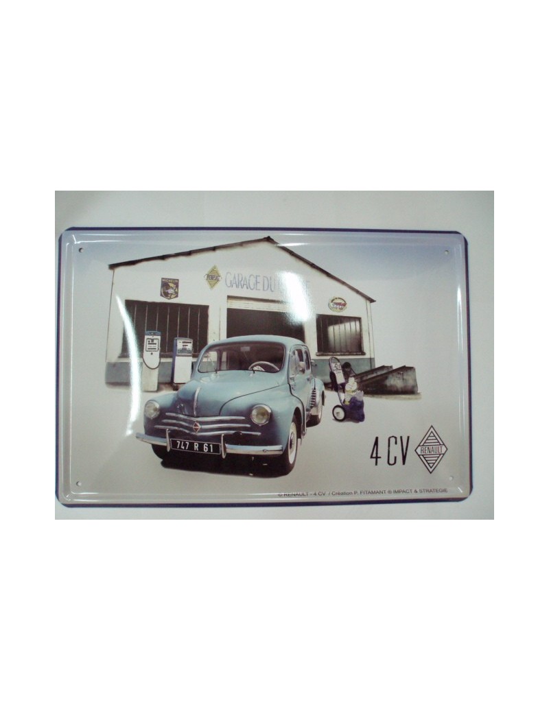 PLAQUE METAL RENAULT 4 CV