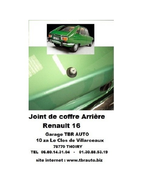 Joint coffre arrière R16