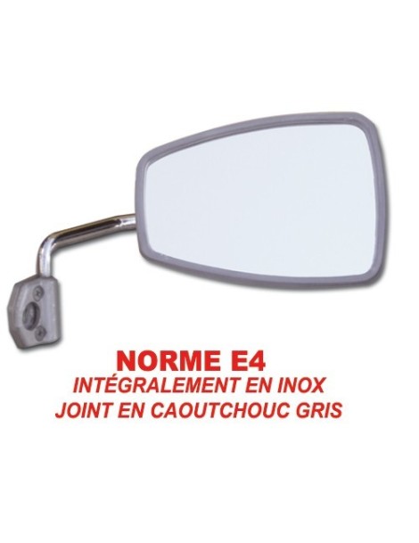 CITROEN 2CV RETROVISEUR DROIT INOX JOINT EN CAOUTCHOUC GRIS