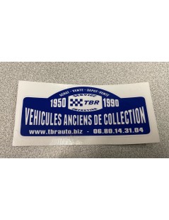 AUTOCOLLANT PLAQUE DE RALLYE TBR AUTO