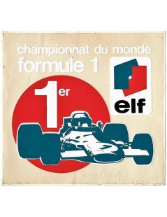 AUTOCOLLANT "ELF 1ER CHAMPIONNAT DU MONDE F1" MATRA MS89 1969