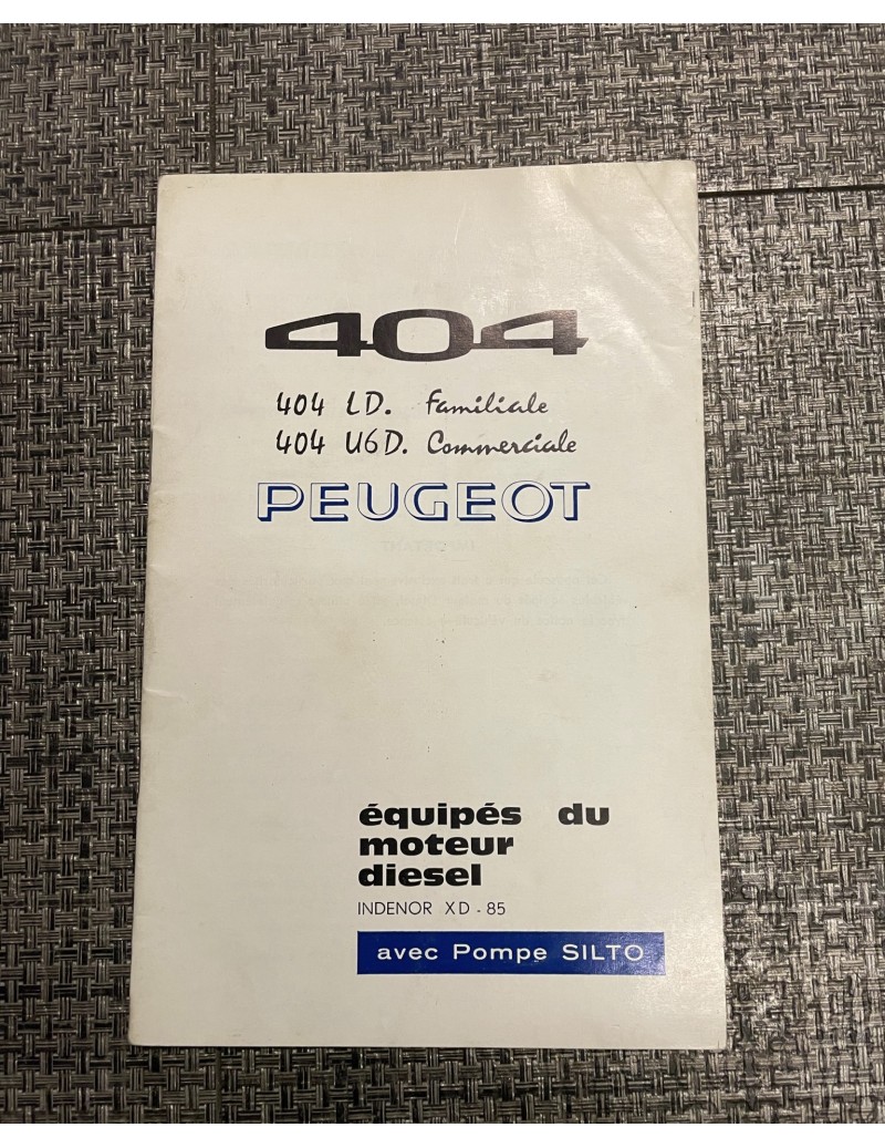 Carnet Manuel Peugeot 404...