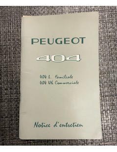 Notice d'entretien Peugeot 404 Familiale commerciale