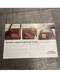 Affiche,Brochure Peugeot 404 "Export grand luxe break"