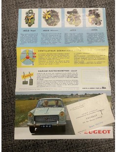 Brochure dépliant Peugeot 404 1962